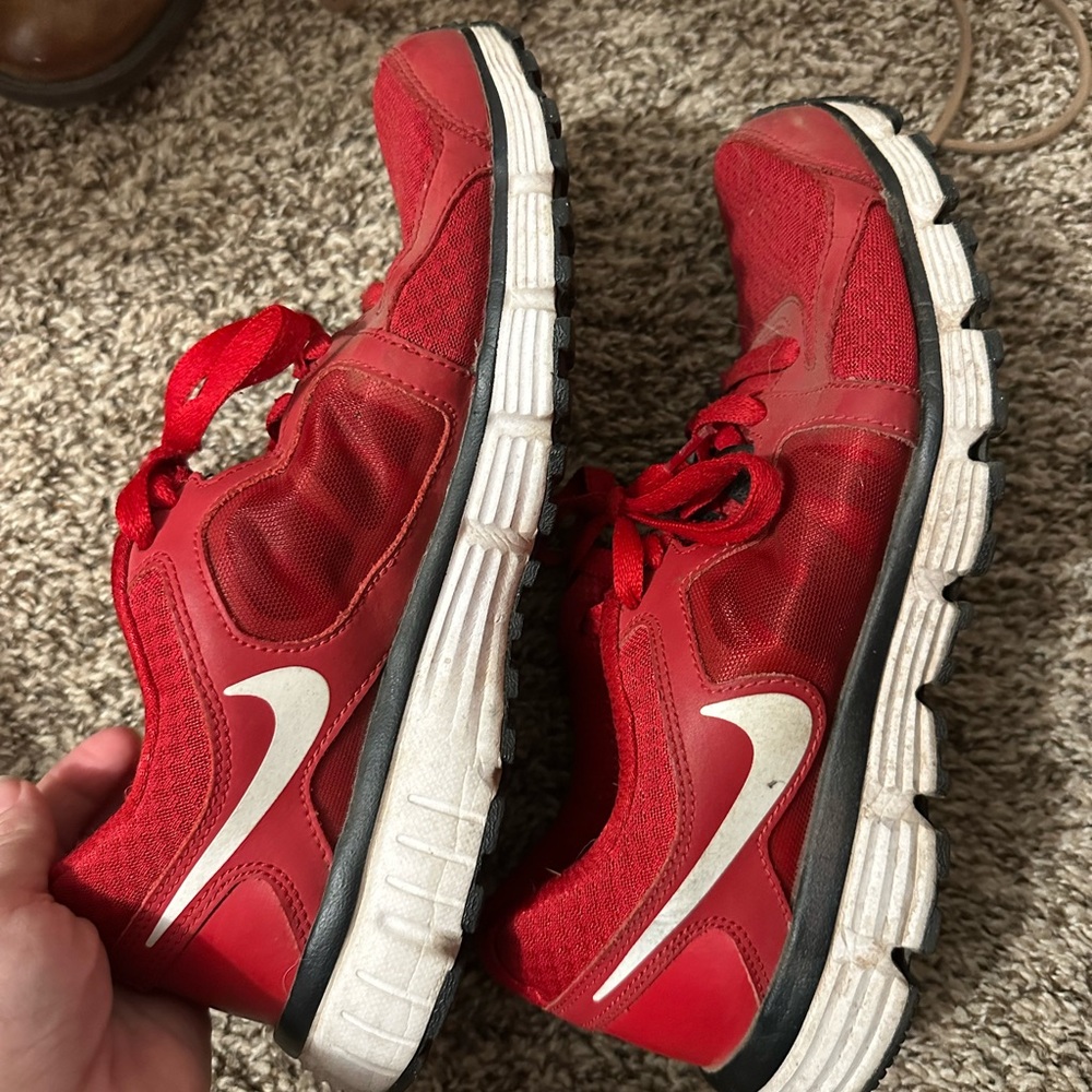 Nike Red and White Running Shoes